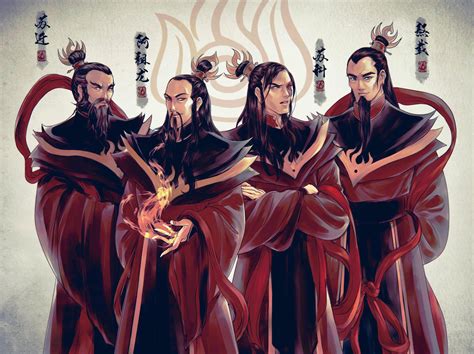 ATLA Firelords - Sozin, Azulon, Zuko, Ozai by BotanicaXu on DeviantArt