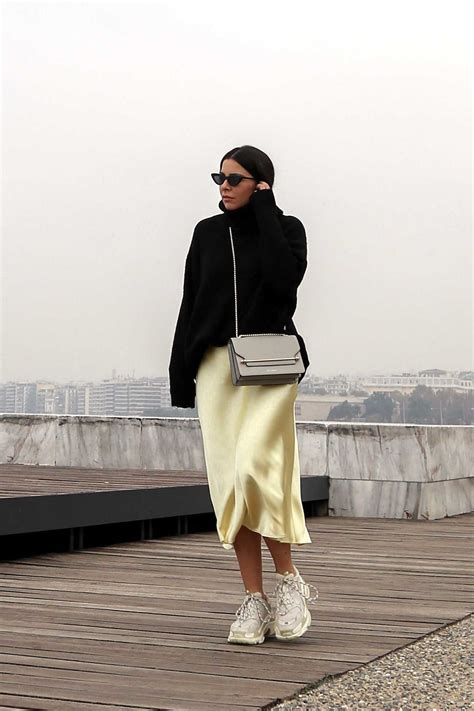 How To Wear A Satin Slip Skirt In Fall/Winter | Stella Asteria