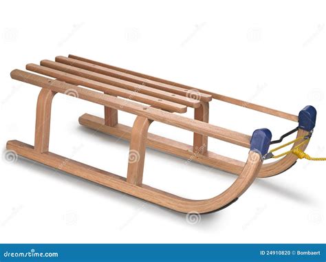 Wooden Sledge On White Stock Photo - Image: 24910820