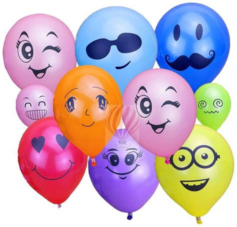 Buy HK Balloons Printed Emoji Smiley Face Expression Balloon (Multicolor, Pack Of 30) Online at ...