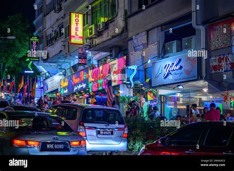 Kuala Lumpur nightlife. Massage parlours on Changkat Bukit Bintang Stock Photo - Alamy