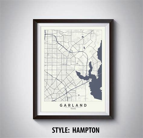 Map of Garland TX Garland Map Garland Poster Office - Etsy