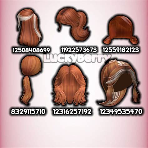 Ginger hair | Ginger hair, Brown hair roblox id, Y2k hair