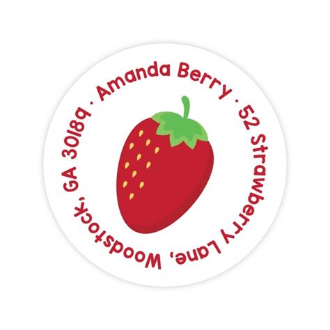 Strawberry Address Labels, Personalized Address Labels for Kids, Strawberry Stickers, Kids ...