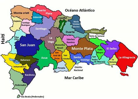 SUBSEDE DOMINICANA PARLAMENTO CENTROAMERICANO: Mapa de República Dominicana con sus respectivas ...