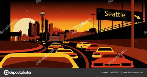 Seattle vector skyline Stock Vector Image by ©mauromod #148627837