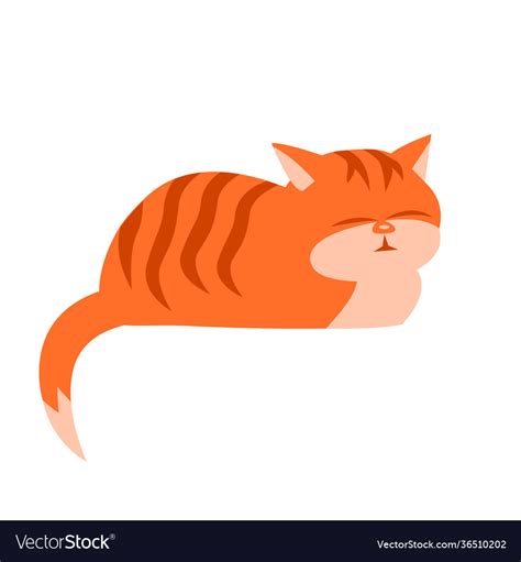 Cartoon striped ginger cat Royalty Free Vector Image