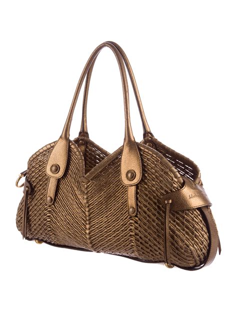 Salvatore Ferragamo Metallic Woven Leather Bag - Handbags - SAL45162 | The RealReal