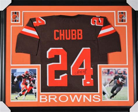 Nick Chubb Signed Cleveland Browns 35x43 Custom Framed Jersey (JSA COA ...