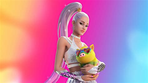 Ariana Grande With Piggy Plush Toy HD Fortnite Wallpapers | HD ...