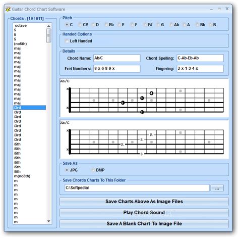 Guitar Chord Chart Software 7.0 - Download, Screenshots