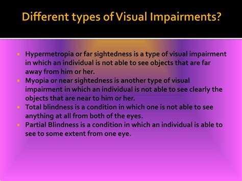 Vision Impairment Types Causes Characteristics What Is Visual ...