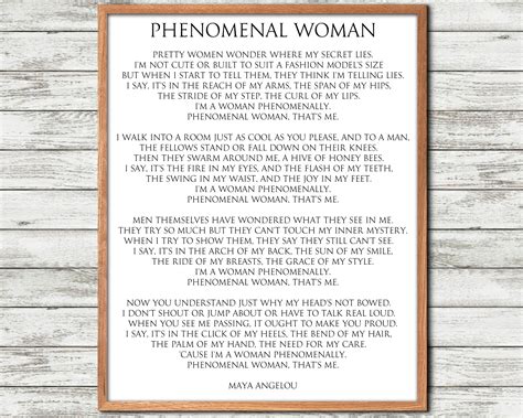 Phenomenal Woman Maya Angelou Poem Maya Angelou Print | Etsy