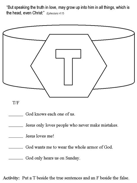 Belt Of Truth Worksheets