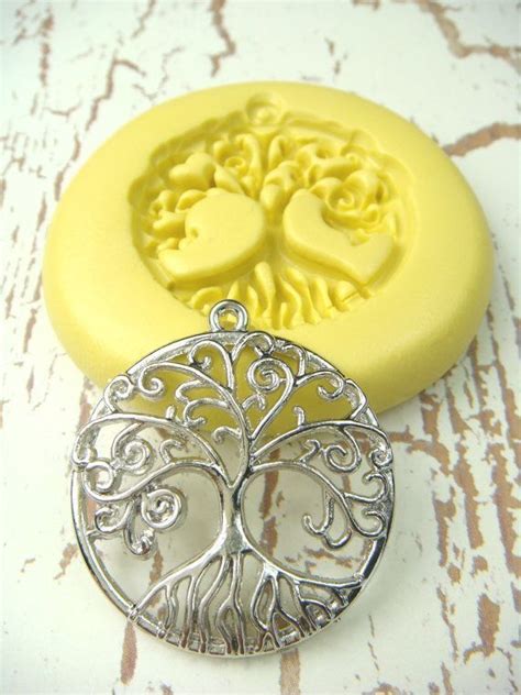 Diy Candles Ideas : Tree of Life (with bail) Flexible Silicone Mold Push Mold Polymer Clay Mold ...