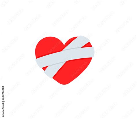 Mending Heart vector isolated icon. Bandaged Heart emoji illustration ...