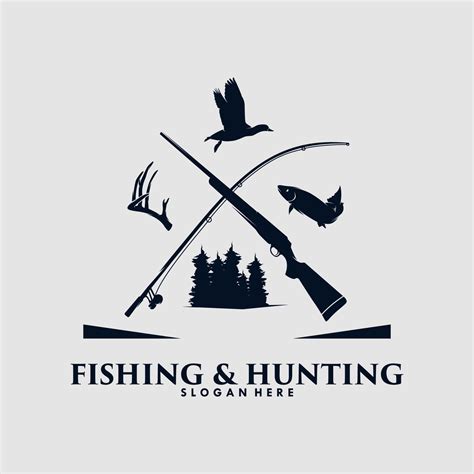 Hunting and Fishing logo design template 11223681 Vector Art at Vecteezy