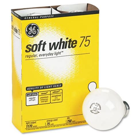 GE 41032 Incandescent Globe Soft White Bulbs, 75 Watts, 4/Pack ...