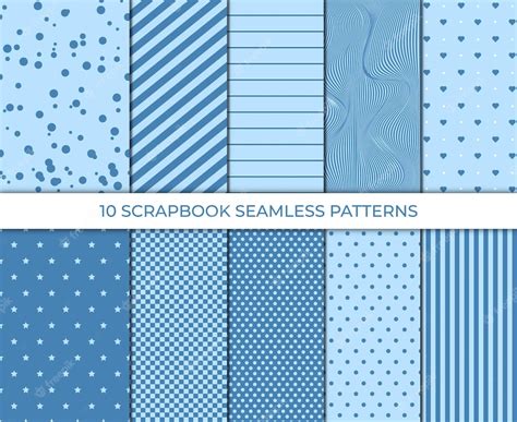 Premium Vector | Set of cute sweet blue seamless patterns. wallpaper ...