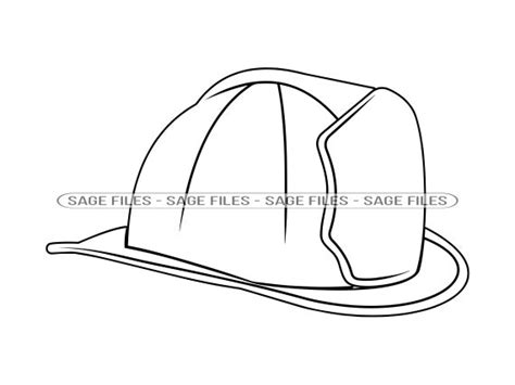 Firefighter Hat Outline SVG Fireman Hat SVG Firefighter Hat - Etsy