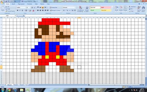 Excel Art- The Italian Plumber by my-name-is-evol on DeviantArt