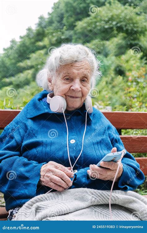 Senior Mature Woman, Grandmother Holding Phone, Using Mobile Device ...