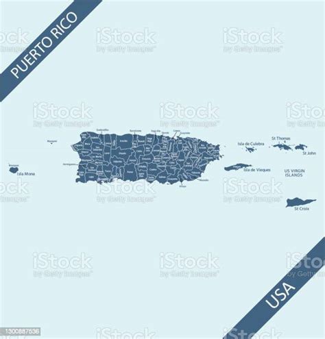 Puerto Rico Counties Map Stock Illustration - Download Image Now - Map ...