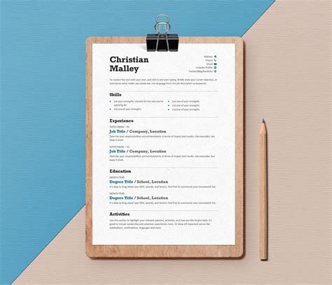 Free Minimalist Resume Template Word