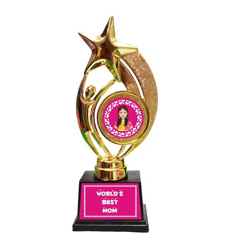 Family Shoping Alloy, Hard Plastic Worlds Best Mom Trophy Medal Award for Mother (Gold) : Amazon ...