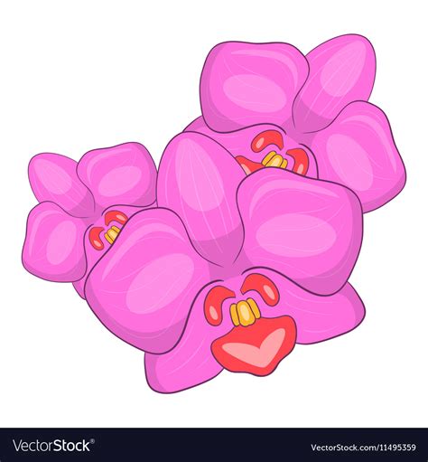 Orchid icon cartoon style Royalty Free Vector Image