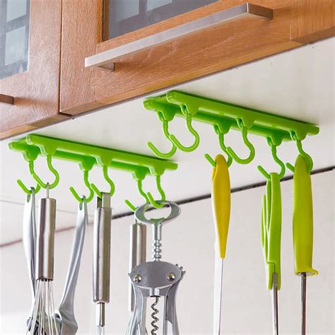 4 Color Kitchen Cabinet Wall Cabinet Hook Kitchen Storage Strong Sticky ...