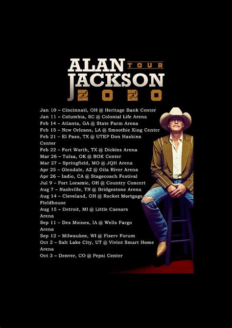 Poster Glossy Alan Jackson The Tour Dates 2020 Fntsk01 Digital Art by Sarah Kusuma