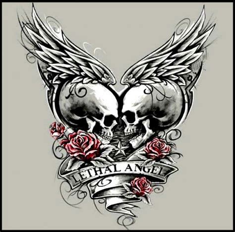 Lethal Angel Tatto Skull, Skull Rose Tattoos, Jj Tattoos, Body Art Tattoos, Engel Tattoo ...