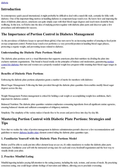 PPT - Mastering Portion Control with Diabetic Plate Portions PowerPoint Presentation - ID:13411182