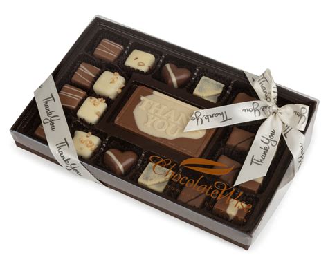 24 Piece Thank You Assorted Chocolate Truffle Message Gift Box ...