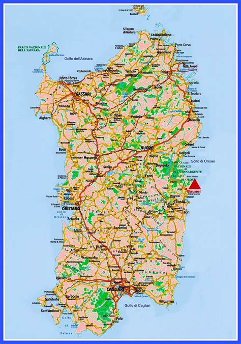 Sardinia Map - capital sardinia map, sardinia tourist map, large map of ...