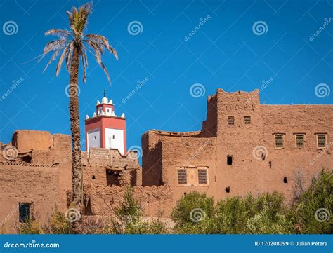 Adobe Clay Houses and Blue Sky, Tinghir, Morocco Stock Image - Image of ...