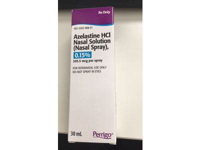 Azelastine HCI Nasal Solution (Nasal Spray) 0.15% (RX), 30 mL, Perrigo Ingredients and Reviews