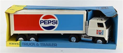 Sold at Auction: Vintage Ertl Pepsi Truck & Trailer Toy MIB