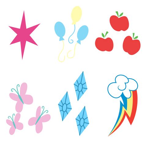 Mane 6 Cutie Marks by Yanoda My Little Pony Party, My Little Pony Tattoo, My Little Pony Costume ...
