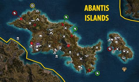 AC Odyssey: Abantis Islands Map - tombs, ostracons, documents, secrets ...