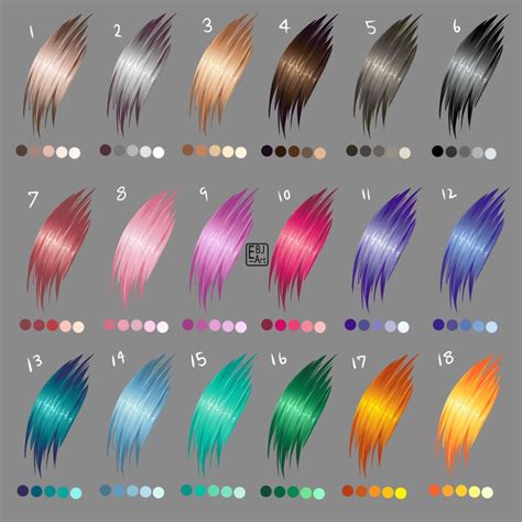 Hair color swatches by EBJ-Art on DeviantArt | Pintura de cabelo ...