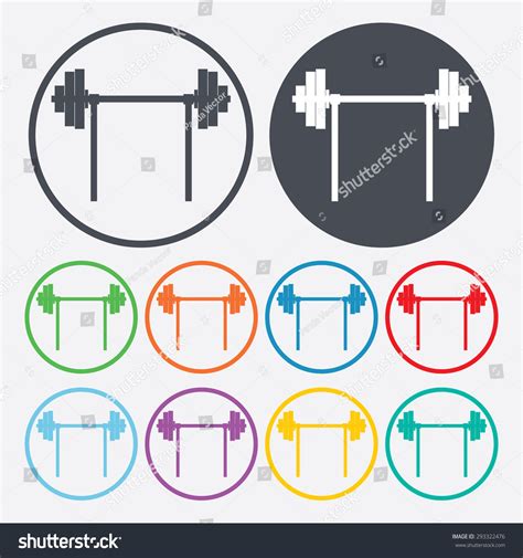 Vector Illustration Modern Silhouette Icon Barbell Stock Vector ...