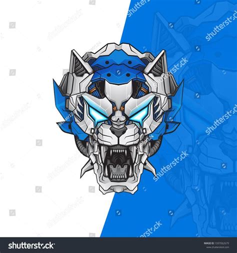 Cool Tiger Robot Futuristic Realistic Stock Illustration 1597062679 ...