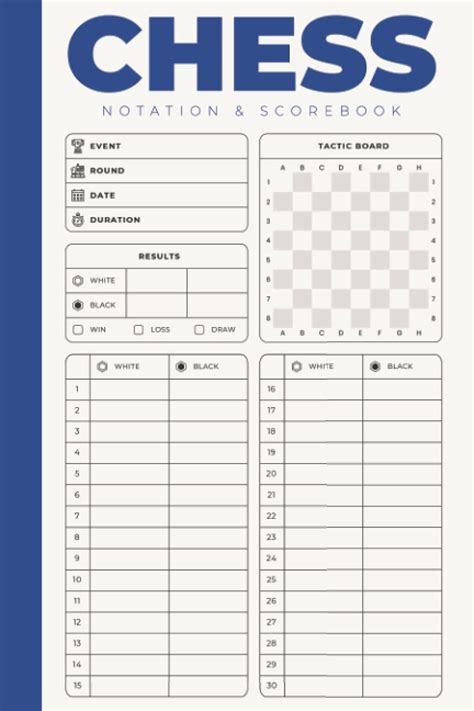 Chess Scorebook Chess Notation Book: Chess Presents - Chess Notation ...