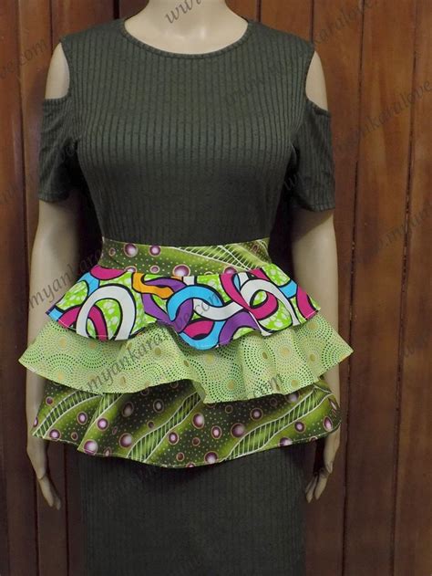 Mixed African Print Belt, African Print Layered Belt, African Peplum ...