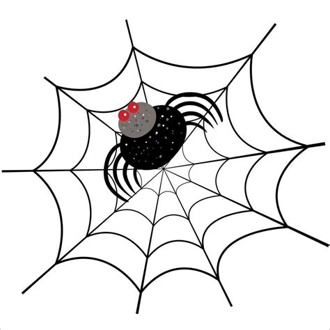 Halloween spider on web flat vector illustration. Isolated object on ...