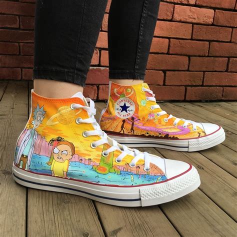 I Hand-Painted These Shoes With Rick And Morty Characters | Painted ...