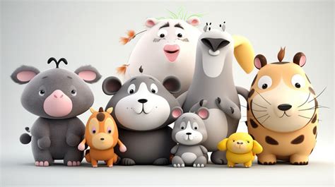 Cartoon Group Animals Of Standing Together Backgrounds | JPG Free Download - Pikbest