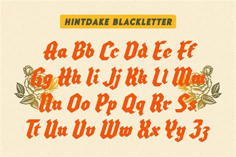 Hintdake - Tattoo Blackletter Font - Design Cuts